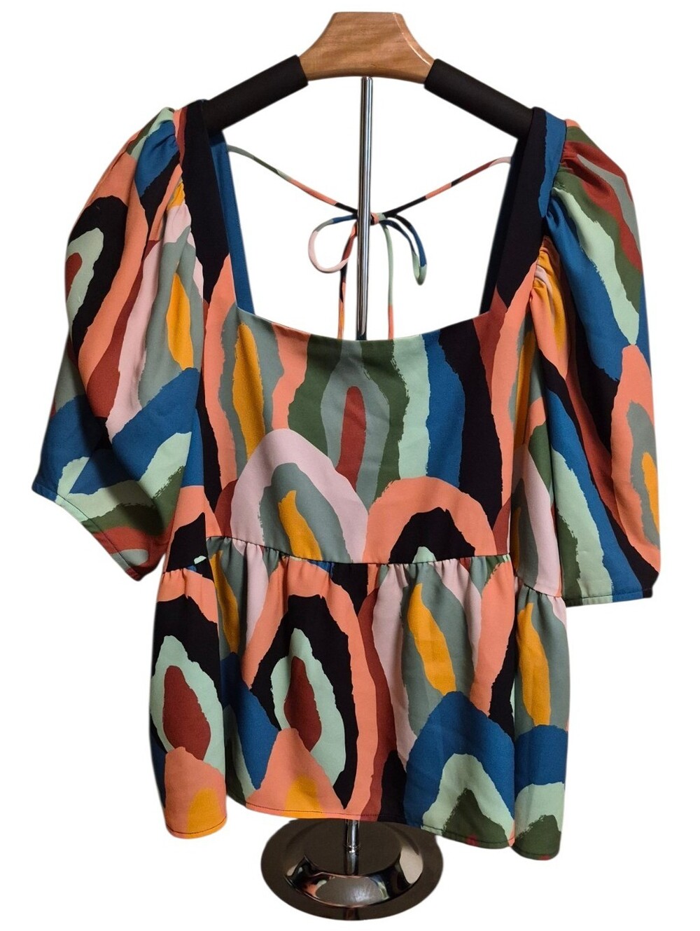 Abstract Retro Vibe CROSBY by Mollie Burch Blouse - Size XL